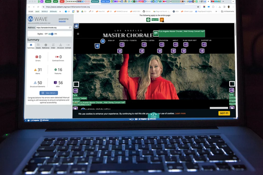 LA Master Chorale's solid online presence and accessibile web presence